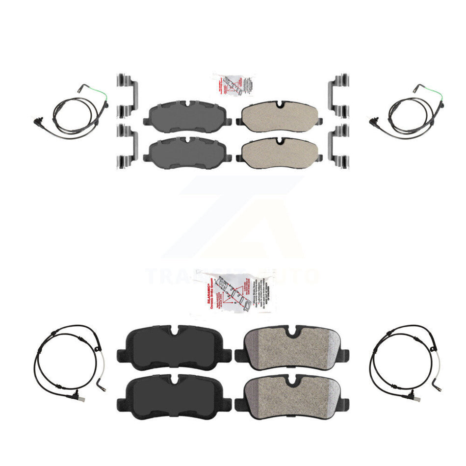 Front Rear Ceramic Disc Brake Pads And Wear Sensors Kit For 2005 Land Rover LR3 4.4L KNW-100383