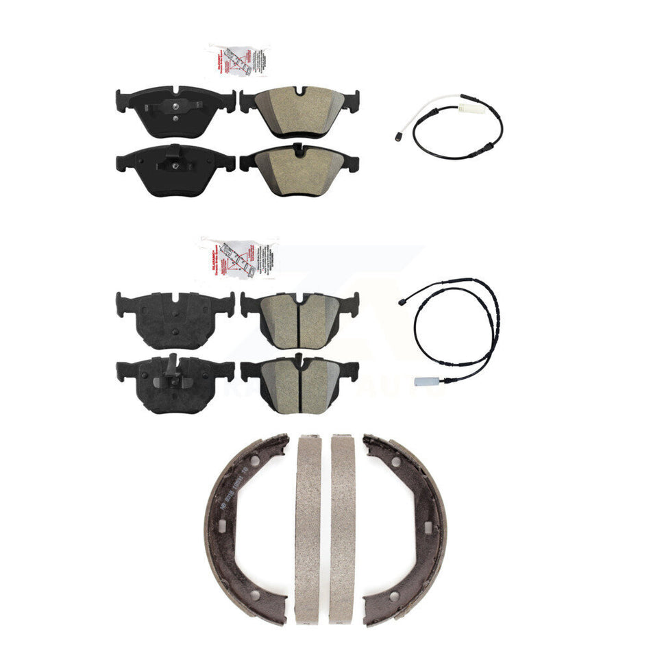 Front Rear Ceramic Disc Brake Pads And Wear Sensors Kit (5Pc) For BMW 335i 335is 335d KNW-100395