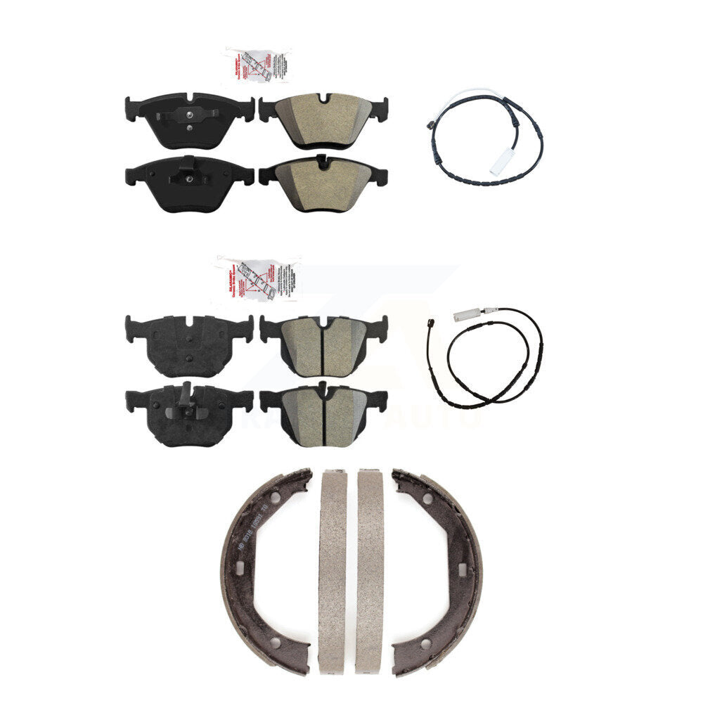 Front Rear Ceramic Brake Pads Wear Sensor Kit (5Pc) For 13 BMW X1 xDrive35i with AWD 3.0L KNW-100397