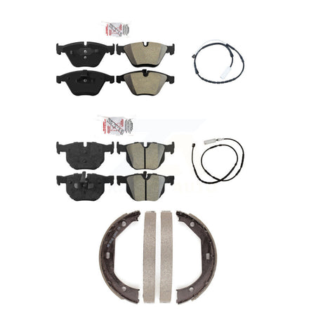 Front Rear Ceramic Brake Pads Wear Sensor Kit (5Pc) For 13 BMW X1 xDrive35i with AWD 3.0L KNW-100397