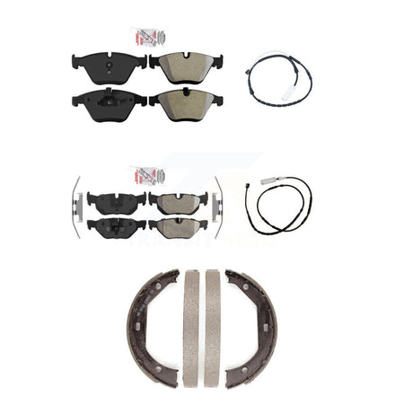 Front Rear Ceramic Brake Pads Wear Sensor Kit (5Pc) For 13 BMW X1 xDrive28i with AWD 2.0L KNW-100398