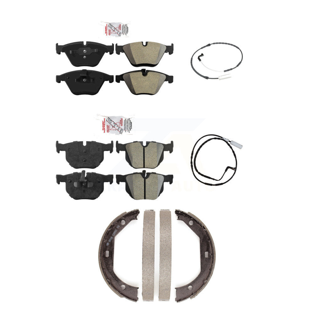Front Rear Ceramic Brake Pad And Wear Sensor Kit (5Pc) For 2009-2010 BMW 335i xDrive 3.0L KNW-100405