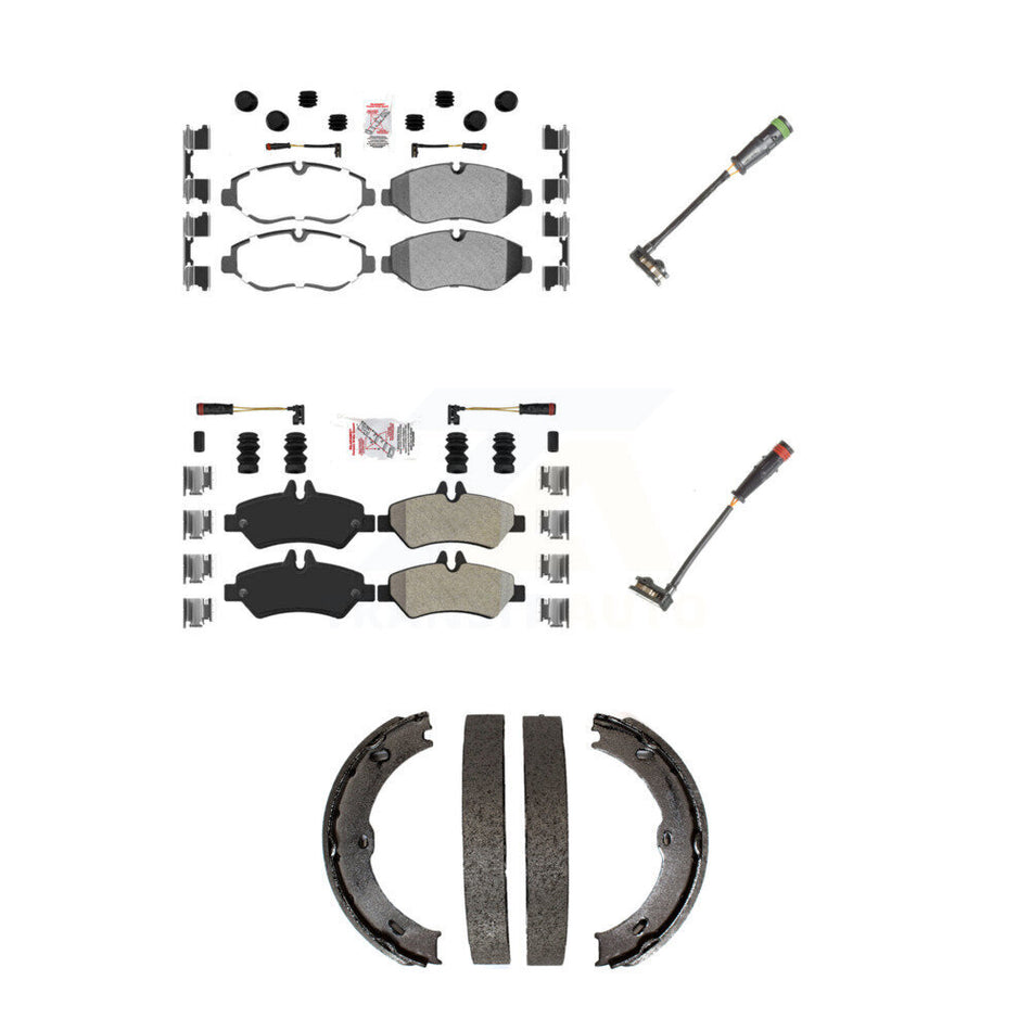 Front Rear Ceramic Brake Pads Extra Wear Sensor Kit (5Pc) For Sprinter 2500 Mercedes-Benz KNW-100438