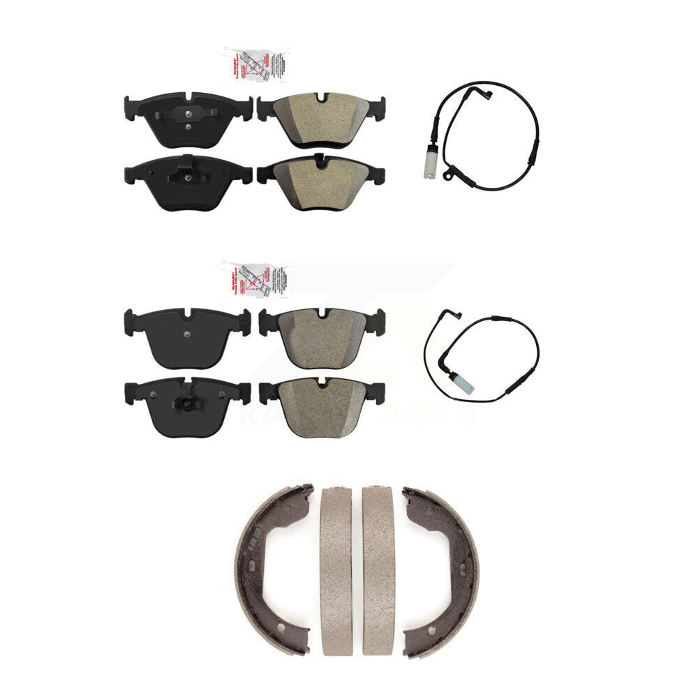 Front Rear Ceramic Disc Brake Pads And Wear Sensors Kit (5Pc) For BMW 550i 545i 645Ci KNW-100440