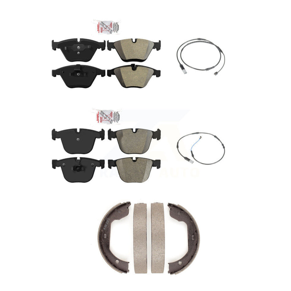 Front Rear Ceramic Disc Brake Pads Wear Sensor Kit (5Pc) For 2010 BMW 535i Base with 3.0L KNW-100442