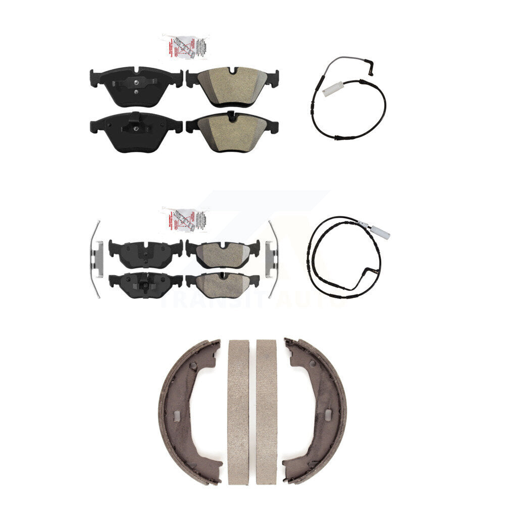 Front Rear Ceramic Disc Brake Pads And Wear Sensors Kit (5Pc) For BMW 323i 328i KNW-100445