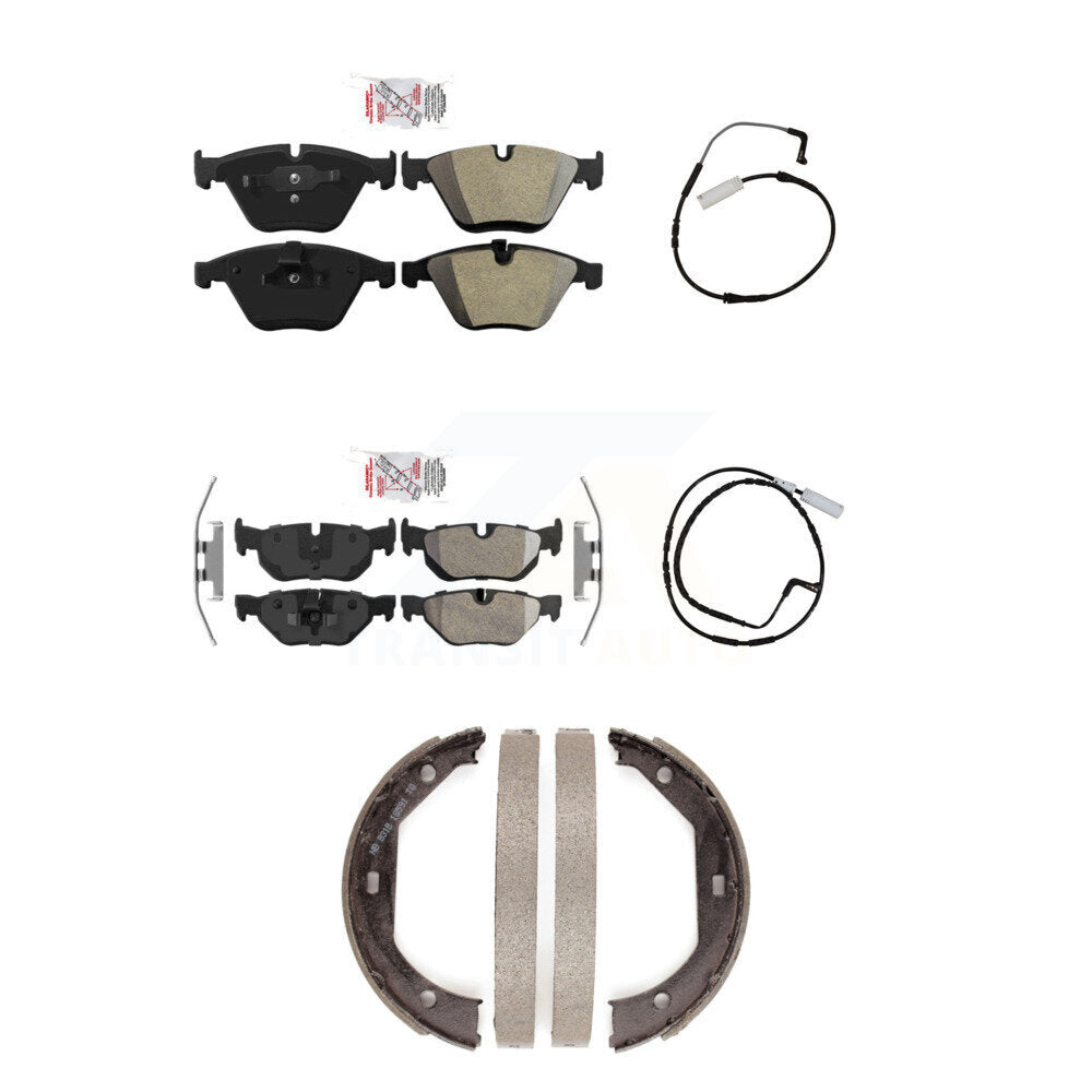 Front Rear Ceramic Disc Brake Pads And Wear Sensors Kit (5Pc) For BMW 328i KNW-100450