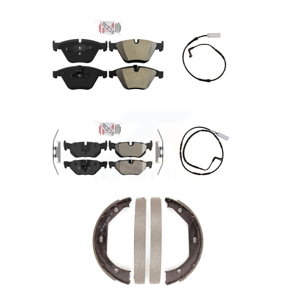 Front Rear Ceramic Disc Brake Pads And Wear Sensors Kit (5Pc) For BMW 328i KNW-100451