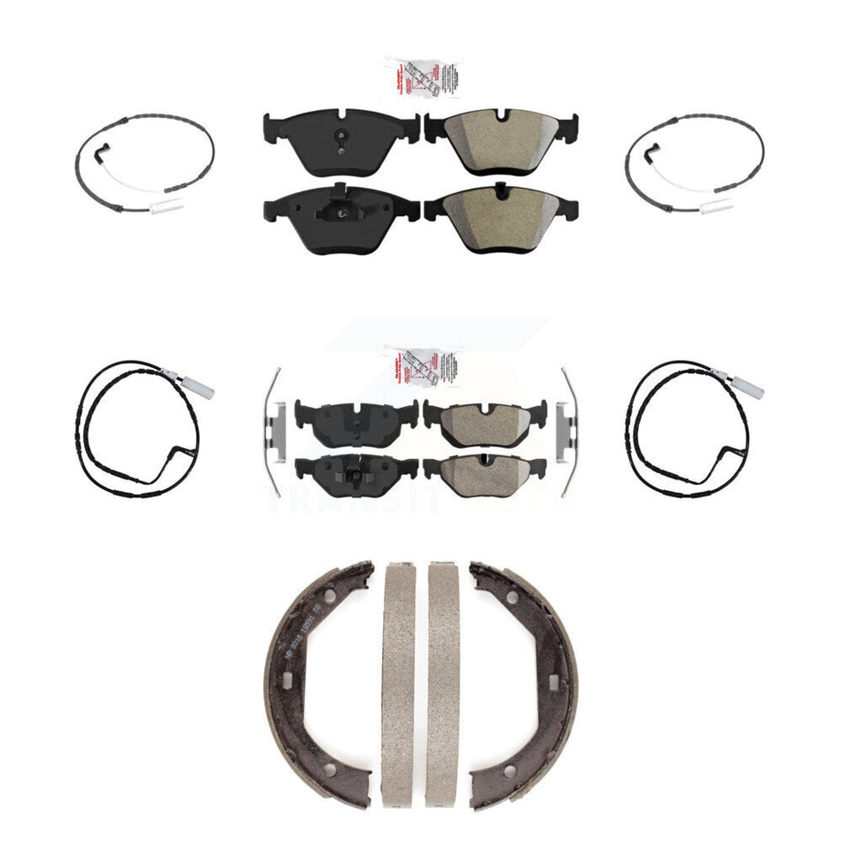 Front Rear Ceramic Disc Brake Pads And Wear Sensors Kit (7Pc) For BMW 328i xDrive KNW-100464