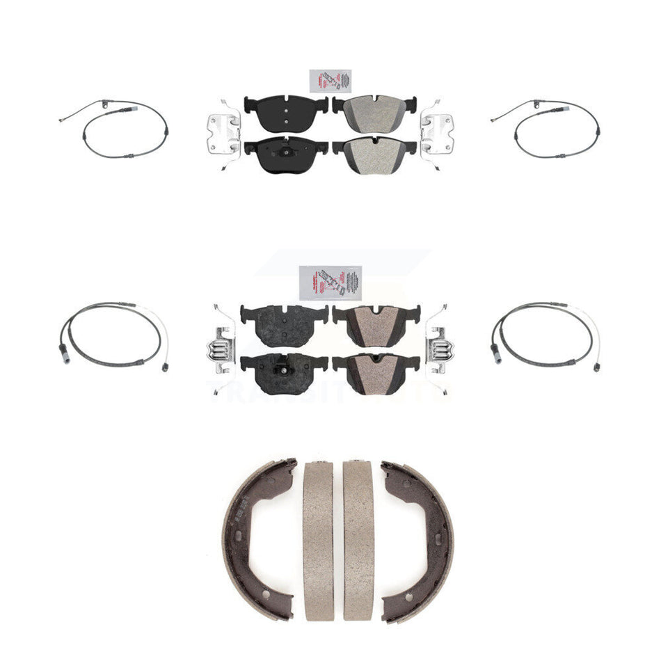 Front Rear Ceramic Disc Brake Pads And Wear Sensors Kit (7Pc) For BMW X5 X6 KNW-100479