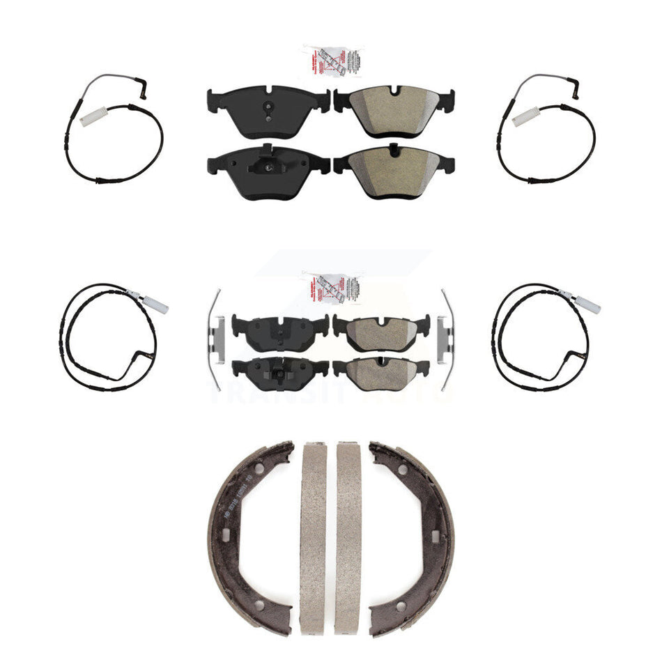 Front Rear Ceramic Disc Brake Pads And Wear Sensors Kit (7Pc) For BMW 328i KNW-100491