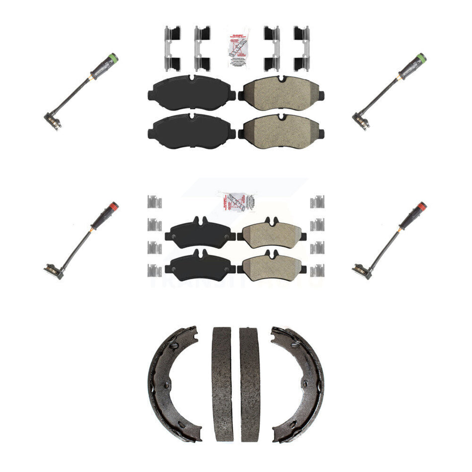 Front Rear Ceramic Brake Pads Wear Sensor Kit (7Pc) For Sprinter 2500 Mercedes-Benz Dodge KNW-100516