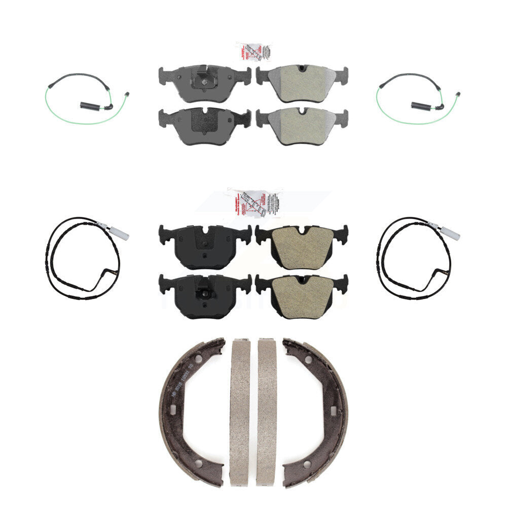 Front Rear Ceramic Disc Brake Pads And Wear Sensors Kit (7Pc) For 2005 BMW 330xi 3.0L KNW-100530