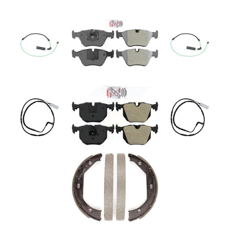 Front Rear Ceramic Disc Brake Pads And Wear Sensors Kit (7Pc) For 2005 BMW 330xi 3.0L KNW-100530