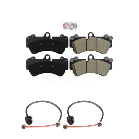 Front Ceramic Disc Brake Pads And Wear Sensors Kit For Porsche Cayenne KNW-100745