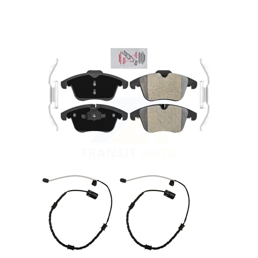 Front Ceramic Brake Pad & Wear Sensor Kit For 2007 Jaguar XK with Composite KNW-100821