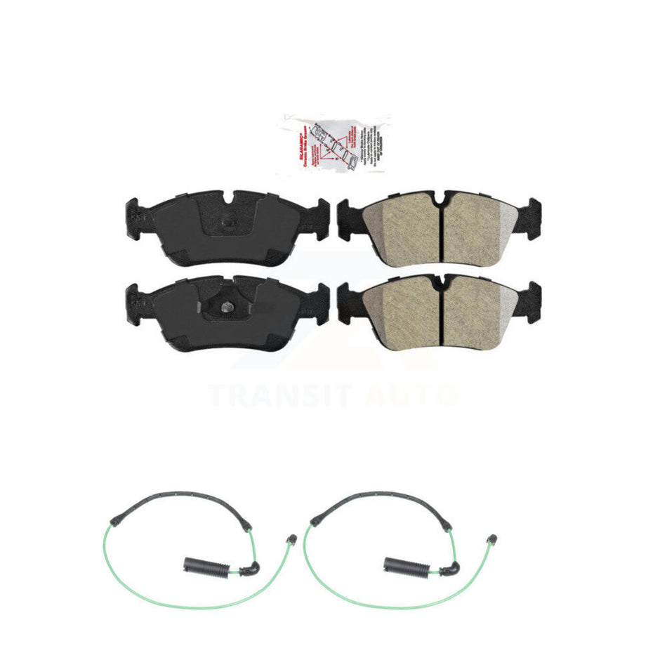 Front Ceramic Disc Brake Pads And Wear Sensors Kit For 2001-2005 BMW 325xi 2.5L KNW-100849