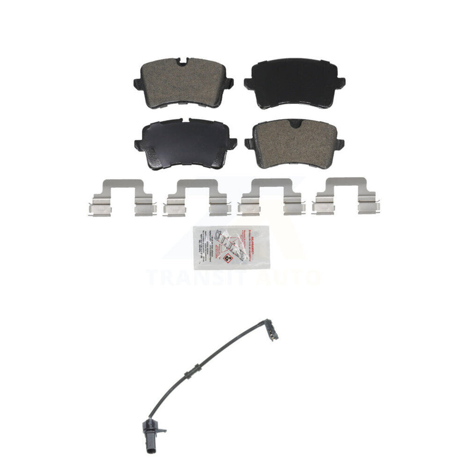 Rear Ceramic Brake Pad And Wear Sensor Kit For 2011-2012 Audi A8 Quattro with 356mm Rotor KNW-100874