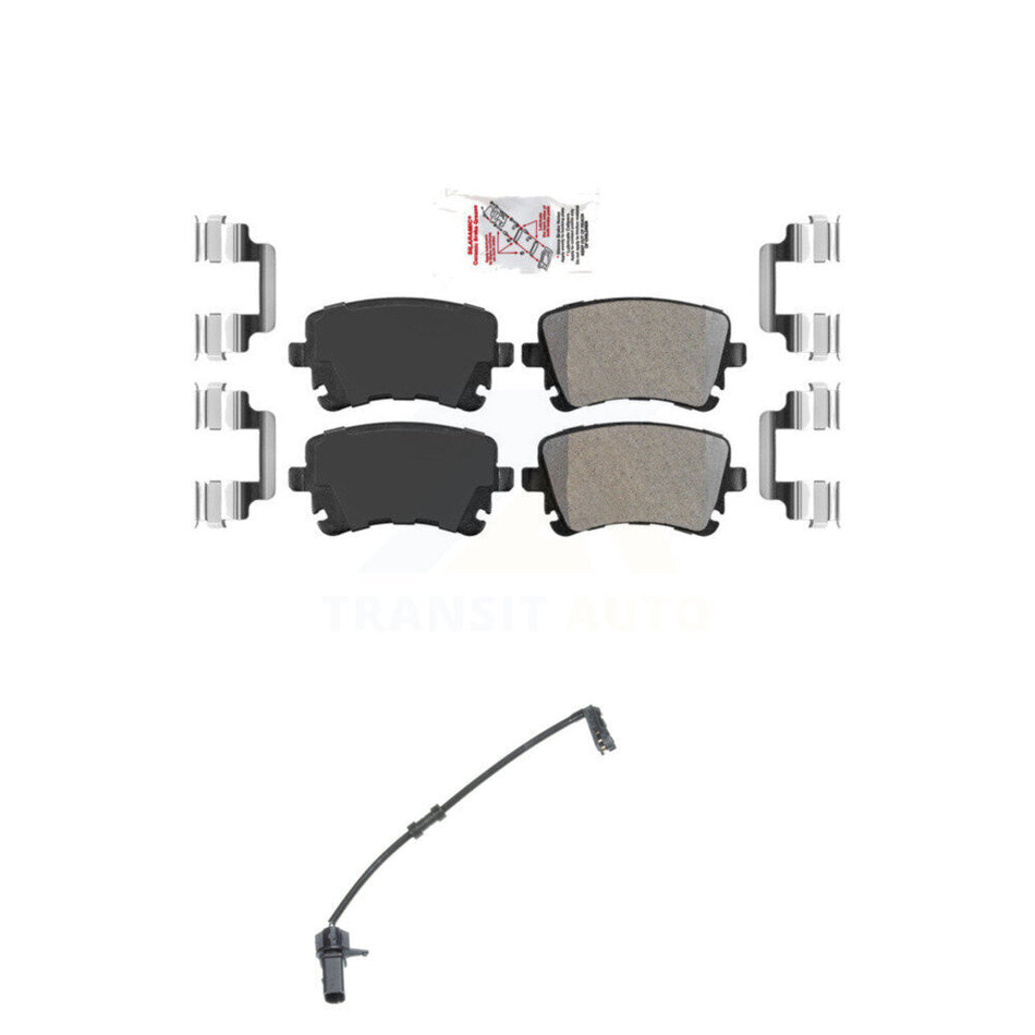 Rear Ceramic Brake Pads Wear Sensor Kit For 10 Audi A8 Quattro 330mm or 356mm Rotor KNW-100964