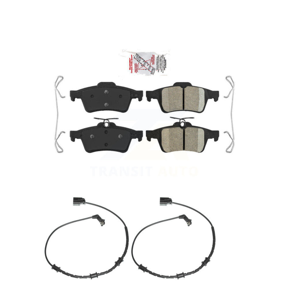 Rear Ceramic Disc Brake Pads And Wear Sensors Kit For Jaguar XF XJ XK XKR KNW-100999