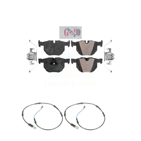 Rear Ceramic Disc Brake Pads And Wear Sensors Kit For 2010 BMW 528i 3.0L KNW-101044