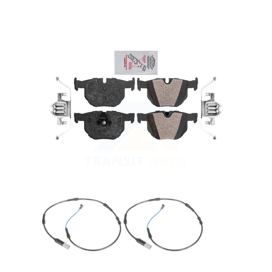Rear Ceramic Disc Brake Pads And Wear Sensors Kit For 2010 BMW 528i 3.0L KNW-101044