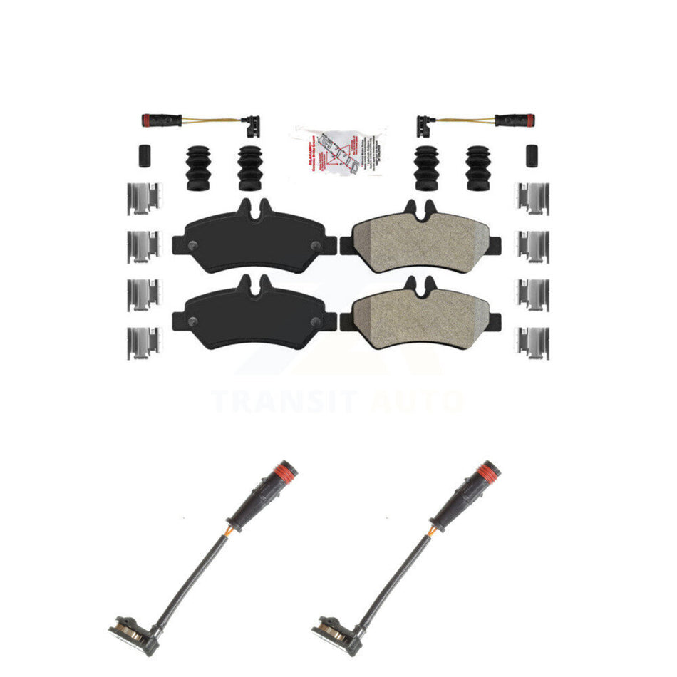 Rear Ceramic Brake Pad & Extra Wear Sensor Kit For Mercedes-Benz Sprinter 2500 3500 Dodge KNW-101055