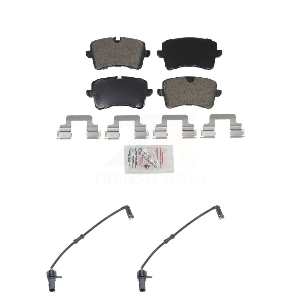Rear Ceramic Brake Pad And Wear Sensor Kit For 2011-2012 Audi A8 Quattro with 356mm Rotor KNW-101057