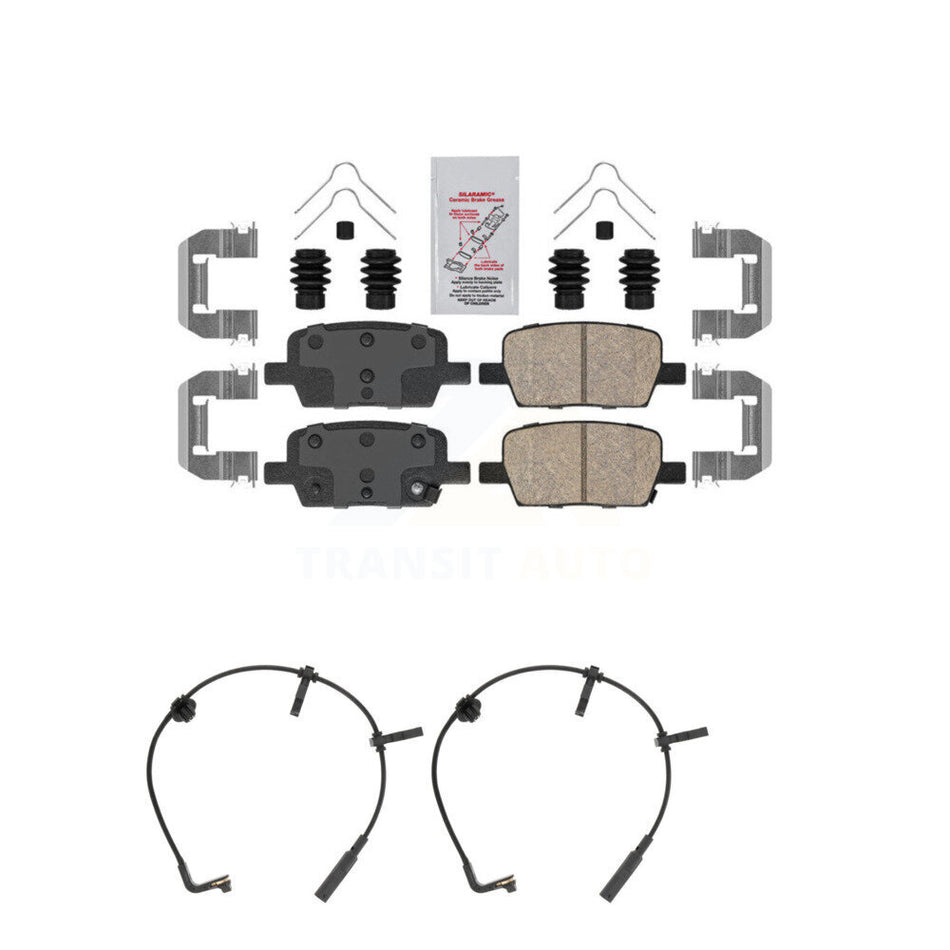 Rear Ceramic Brake Pad & Wear Sensor Kit For Cadillac CT6 With 345mm Diameter Front Rotor KNW-101092