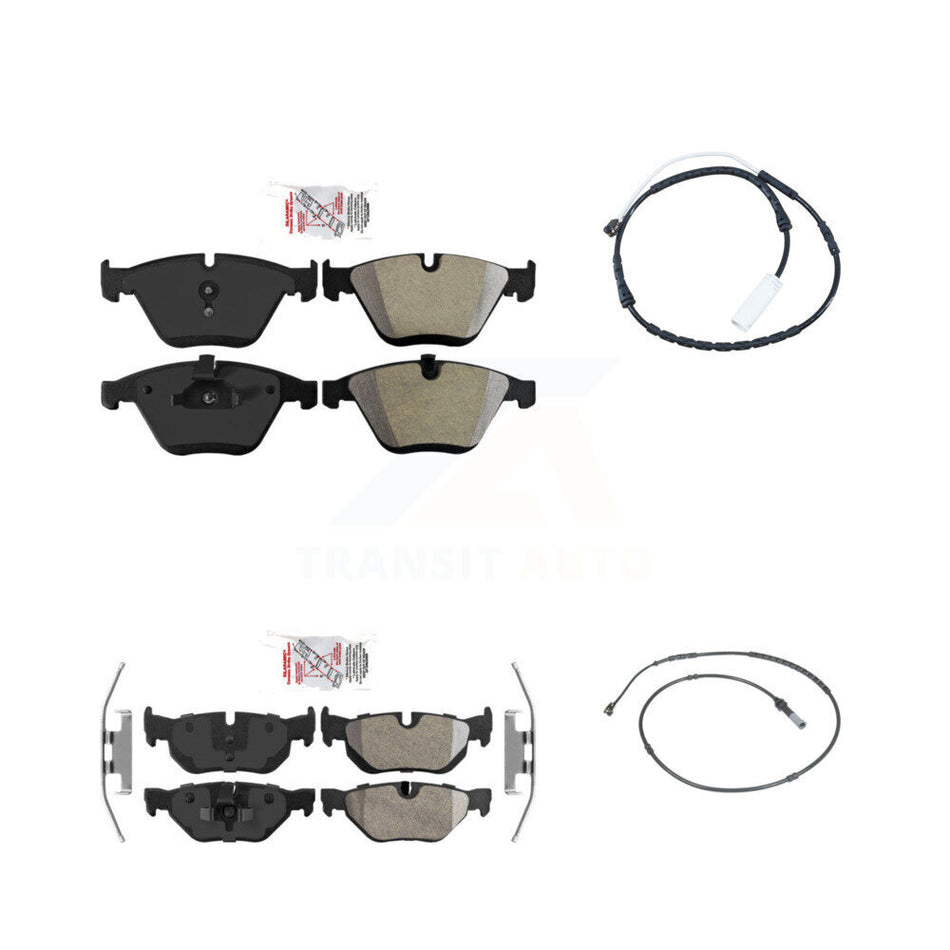 Front Rear Ceramic Disc Brake Pads And Wear Sensors Kit For 2013 BMW 328i xDrive 3.0L KNW-101111