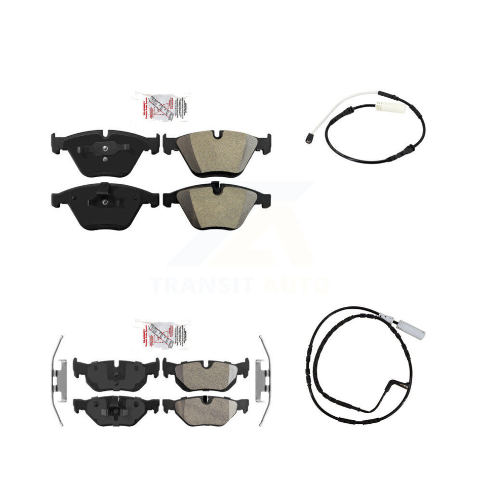 Front Rear Ceramic Disc Brake Pads And Wear Sensors Kit For BMW 323i 328i KNW-101113