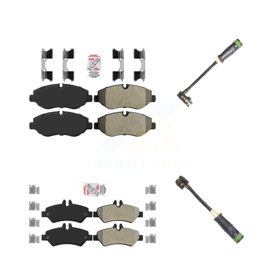 Front Rear Ceramic Disc Brake Pads And Wear Sensors Kit For Freightliner Sprinter 2500 KNW-101134