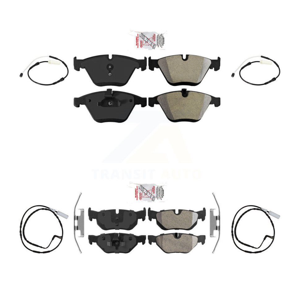 Front Rear Ceramic Disc Brake Pads And Wear Sensors Kit For BMW 328i KNW-101140