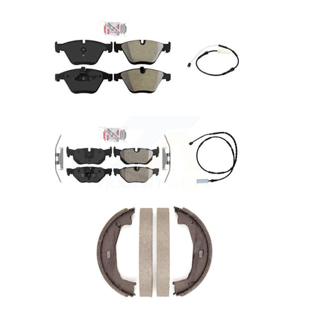 Front Rear Ceramic Disc Brake Pads And Wear Sensors Kit (5Pc) For BMW 328i KNW-101176