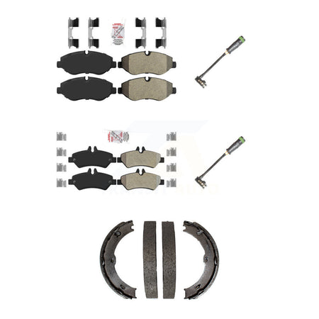 Front Rear Ceramic Brake Pad & Wear Sensor Kit (5Pc) For 10-18 Freightliner Sprinter 2500 KNW-101181