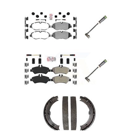 Front Rear Ceramic Brake Pad & Extra Wear Sensor Kit (5Pc) For Freightliner Sprinter 2500 KNW-101184