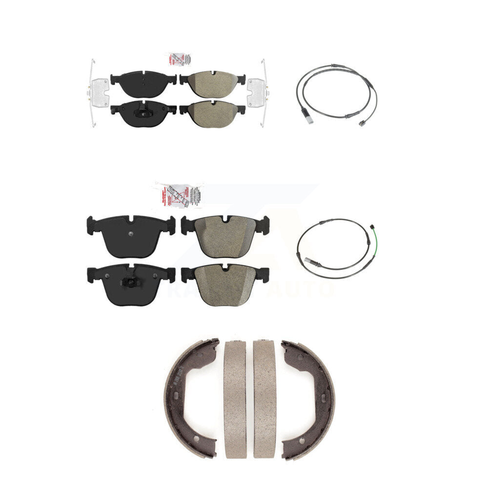 Front Rear Ceramic Disc Brake Pads And Wear Sensors Kit (5Pc) For BMW 535i GT xDrive 550i KNW-101190
