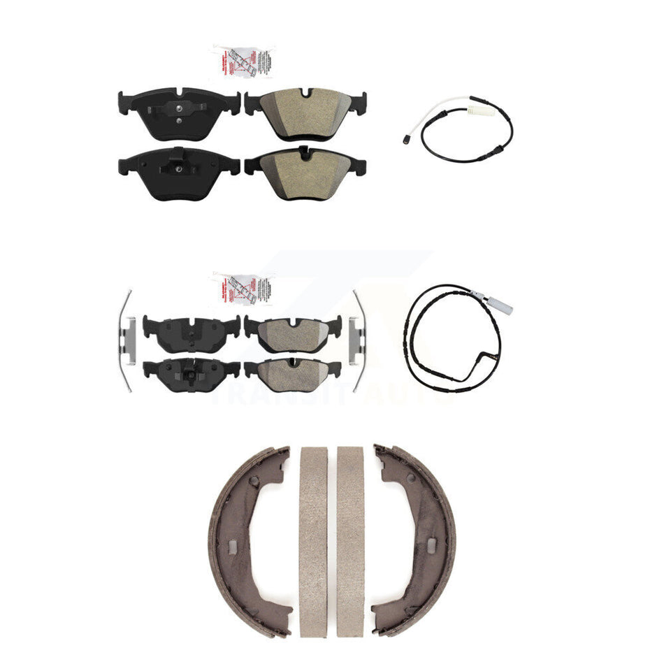 Front Rear Ceramic Disc Brake Pads And Wear Sensors Kit (5Pc) For BMW 323i 328i KNW-101192