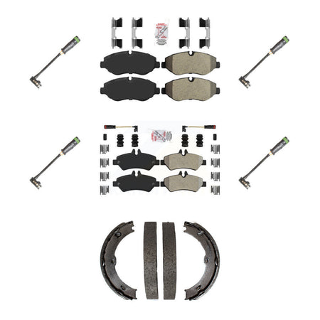 Front Rear Ceramic Brake Pad & Extra Wear Sensor Kit (7Pc) For Freightliner Sprinter 2500 KNW-101212