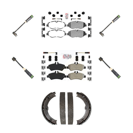 Front Rear Ceramic Brake Pad & Extra Wear Sensor Kit (7Pc) For Freightliner Sprinter 2500 KNW-101221