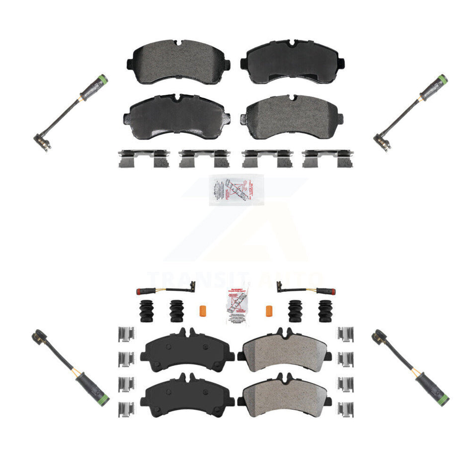 Front Rear Ceramic Brake Pad Extra Wear Sensor Kit For Mercedes-Benz Sprinter 3500 3500XD KNW-101258