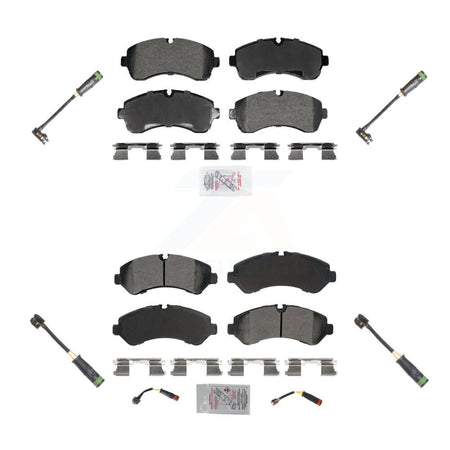 Front Rear Ceramic Disc Brake Pads & Extra Wear Sensor Kit For Freightliner Sprinter 4500 KNW-101264