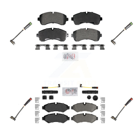 Front Rear Ceramic Brake Pad & Extra Wear Sensor Kit For Mercedes-Benz Sprinter 2500 1500 KNW-101279