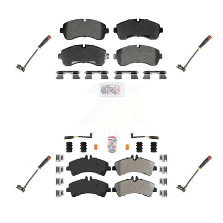 Front Rear Ceramic Disc Brake Pad Extra Wear Sensor Kit For 2009 Dodge Sprinter 3500 3.0L KNW-101284