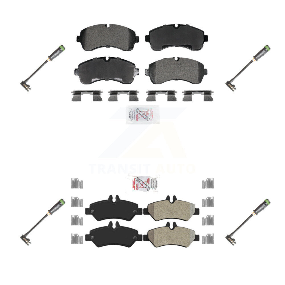 Front Rear Ceramic Disc Brake Pads And Wear Sensors Kit For Freightliner Sprinter 3500 KNW-101286