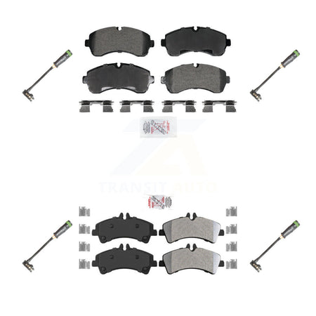 Front Rear Ceramic Disc Brake Pads And Wear Sensors Kit For Freightliner Sprinter 3500 KNW-101289