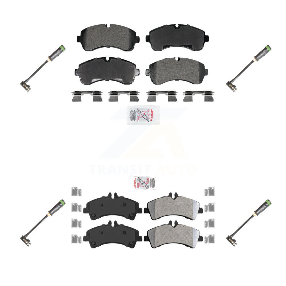 Front Rear Ceramic Disc Brake Pads And Wear Sensors Kit For Freightliner Sprinter 3500 KNW-101289