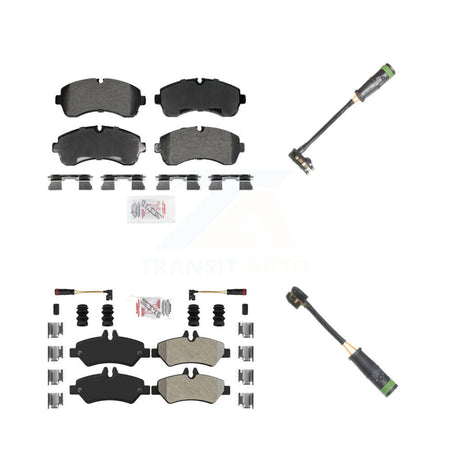 Front Rear Ceramic Disc Brake Pad & Extra Wear Sensor Kit For Mercedes-Benz Sprinter 3500 KNW-101317