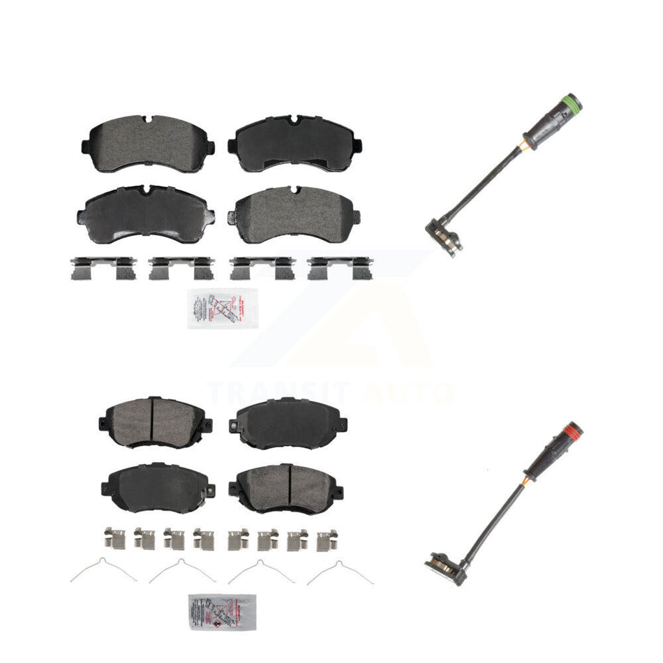 Front Rear Ceramic Disc Brake Pads & Wear Sensor Kit For Mercedes-Benz Sprinter 2500 1500 KNW-101324