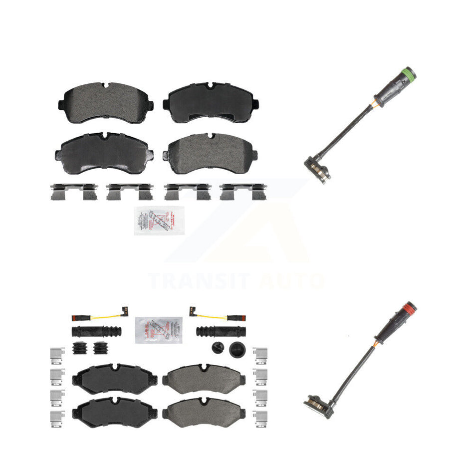 Front Rear Ceramic Brake Pad & Extra Wear Sensor Kit For Mercedes-Benz Sprinter 2500 1500 KNW-101325